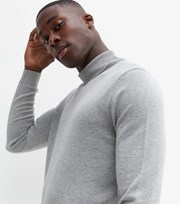 New Look Pale Grey Roll Neck Slim Fit Jumper